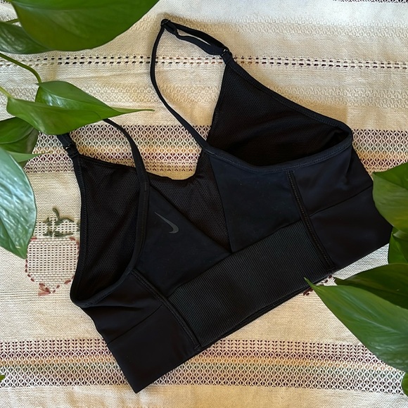 Nike Women’s DRI-FIT Unpadded V-Neck Adjustable Straps Black Sports Bra - Picture 5 of 8